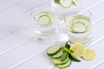 Sassy water. Fresh summer season detox drink.