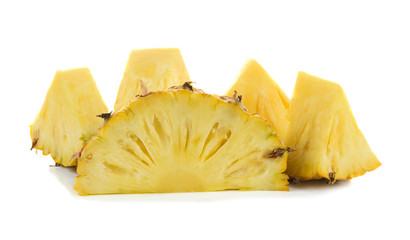 Pineapple slices isolated on white background