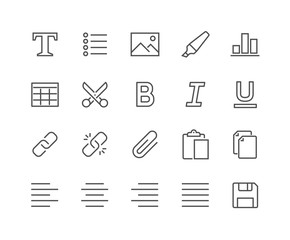 Line Text Editing Icons