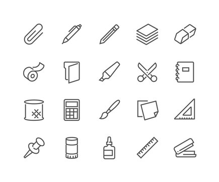 Line Stationery Icons