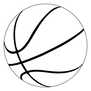 Black contours of basketball ball