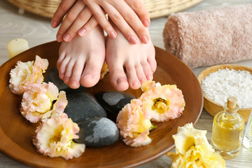 Obraz na płótnie Canvas Female feet treatment. Spa concept