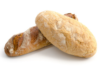 Französisches Landbrot und Roggenstange