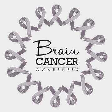 Brain cancer awareness ribbon illustration design