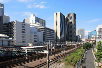 Fototapeta na wymiar 田町駅の周辺風景