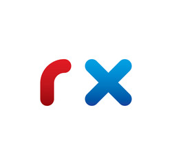 Obraz premium rx logo initial blue and red