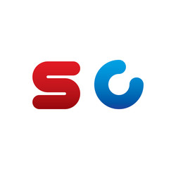 sc logo initial blue and red