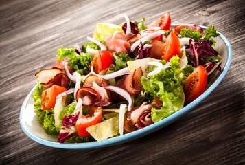 Smoked ham and vegetables 