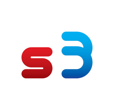 s3 logo initial blue and red