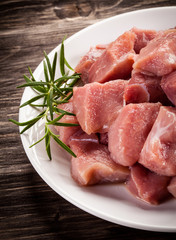 Raw, fresh meat