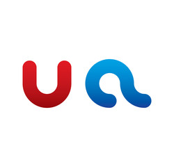 ua logo initial blue and red