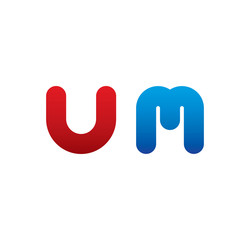 um logo initial blue and red