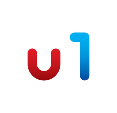 u1 logo initial blue and red