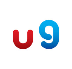 u9 logo initial blue and red