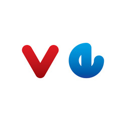 ve logo initial blue and red