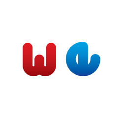 we logo initial blue and red