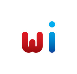 wi logo initial blue and red