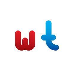 wt logo initial blue and red