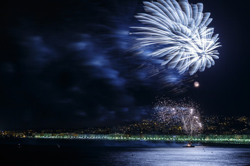 Fireworks on Day celebrations July 14 in Nice