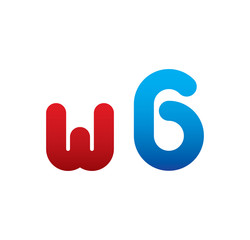 w6 logo initial blue and red