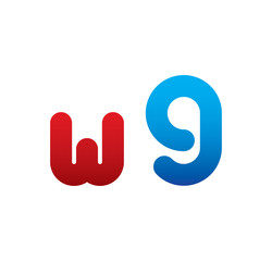 w9 logo initial blue and red