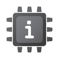 Isolated CPU chip icon with an info sign