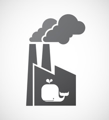 Isolated factory icon with a whale
