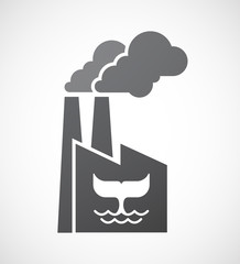 Isolated factory icon with a whale tail