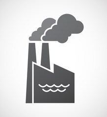 Isolated factory icon with a water sign