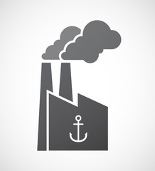 Isolated factory icon with an anchor