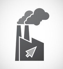 Isolated factory icon with a cursor
