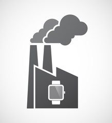 Isolated factory icon with a smart watch