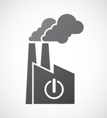 Isolated factory icon with an off button