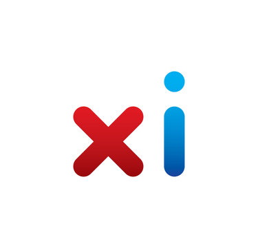 xi logo initial blue and red