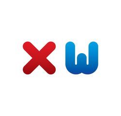 Obraz premium xw logo initial blue and red