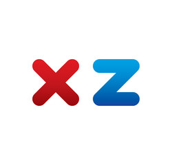 xz logo initial blue and red