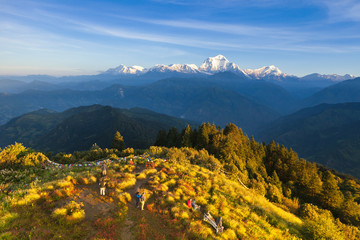 Het alpenlandschap van Poon Hill, Nepal