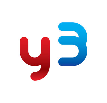 y3 logo initial blue and red