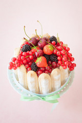 Charlotte mit frischen Fruechten