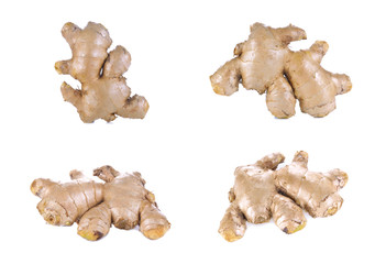fresh ginger on white background