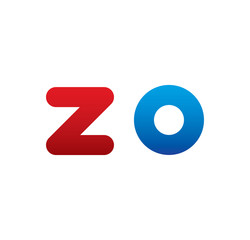 zo logo initial blue and red