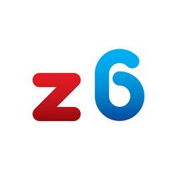 z6 logo initial blue and red