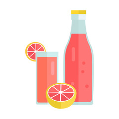 Cold Summer Drink Concept Vector Illustration. 
