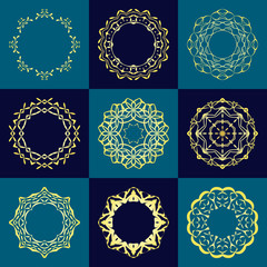 Blank monogram design elements, graceful template. Elegant line art logo design. Emblem. Retro Vintage Insignia or Logotype. Business sign, identity, label, badge, Cafe, Hotel. Vector illustration