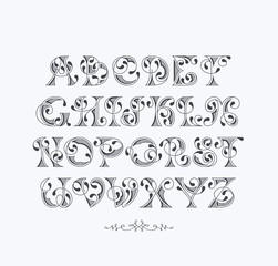 Vector graphical decorative font.