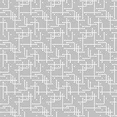 Fototapeta premium Networks, Connections - Black and White Mesh Pattern - Abstract Vector Background