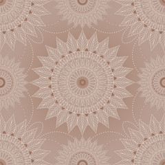 seamless pattern in boho style in monochrome colors