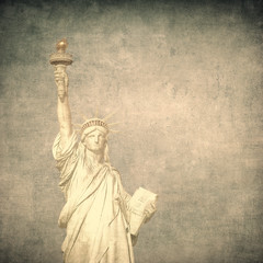 grunge image of liberty statue