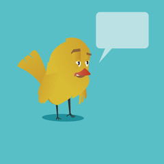 Cartoon funny bird character vector illustration