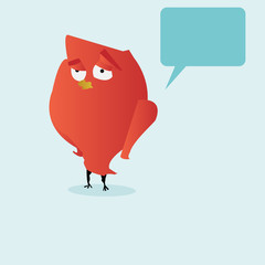 Cartoon funny bird character vector illustration